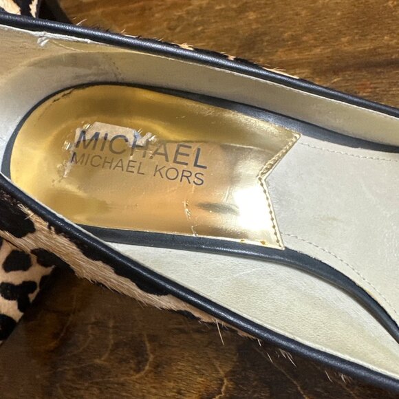 Michael Kors Leopard Print Calf Hair Pointed Toe Stiletto 3” Heels Size 8M - Picture 9 of 12
